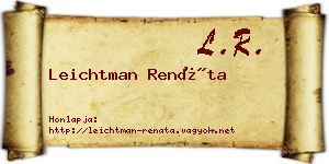 Leichtman Renáta névjegykártya